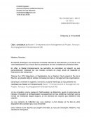 Lettre de motivation / candidature au Master 1 Entrepreneuriat et Management de Projets