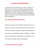 La chine et les droits de l'homme