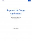 Rapport de Stage Opérateur Thuasne