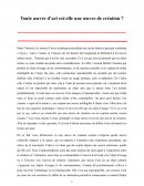 Toute oeuvre d'art est-elle une oeuvre de création ?