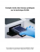 Compte rendu des travaux pratiques sur la technique ELISA