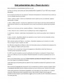 Oral présentation des « fleurs du mal »