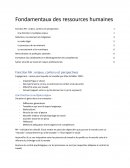 Fondamentaux des ressources humaines