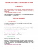 HISTOIRE JURIDIQUE DE LA CONSTRUCTION DE L’ETAT