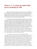 La nature du régime établi par la Constitution de 1958