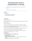 Méthodologie du commentaire littéraire