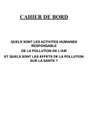 Quels sont les activités humaines responsables de la pollution de l'air ?