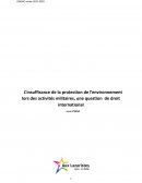 L’insuffisance de la protection de l’environnement lors des activités militaires, une question de droit international
