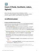 Les effets de la presse Trade, Durkheim, Lebon, Sighele