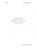 FICHE DE LECTURE - LA PAROLE EDUCATIVE J.ROUZEL
