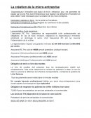 La création de la micro-entreprise