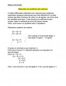 Résolution de systèmes des matrices