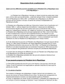 Dissertation sur les pouvoirs du Président de la République (Ve)