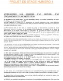 Projet de stage - SESSAD - Educateur spécialisé