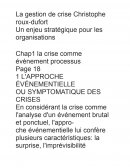 La gestion de crise Christophe roux-dufort, un enjeu stratégique pour les organisations