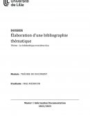 Élaboration d’une bibliographie thématique