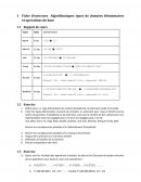 Fiche d’exercices Algorithmiques types de données élémentaires et opérations de base