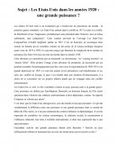 Les Etats-Unis dans les années 1920 : une grande puissance ?