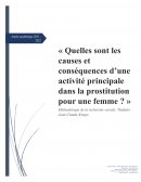 Quelles sont les causes et conséquences d’une activité principale dans la prostitution pour une femme ?