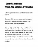 Contrôle de lecture Annie Jay, Complot à Versailles