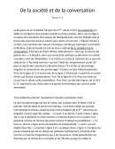 De la société et de la conversation