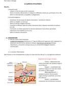 Fiche memo : Le système immunitaire