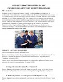 Situation professionnelle de la SA Moteurs de France ; prévision des ventes et gestion budgétaire