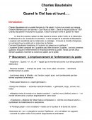 Charles Baudelaire, Quand le Ciel bas et lourd... : Comment Baudelaire transforme t-il le plomb du spleen en or poétique ?