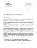 Candidature pour le poste de maîtresse de maison