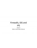 Firewalls, IDS and IPS