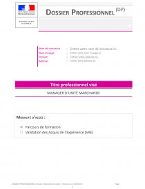 Dossier professionnel Mum - Étude de cas