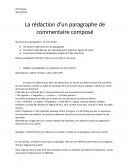 La rédaction d’un paragraphe de commentaire composé