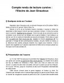 Compte-Rendu de lecture cursive Electre de Giraudoux