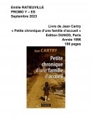 Fiche de lecture « Petite chronique d’une famille d’accueil », Jean Cartry