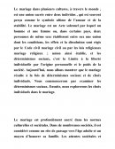 Dissertation sur "le mariage choix individuels ou conséquence du déterminisme social"