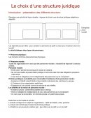 Le choix d'une structure juridique
