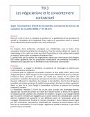 Les négociations et le consentement contractuel