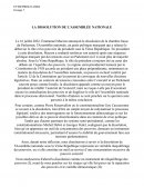 La dissolution de l'assemblée nationale