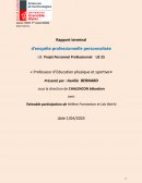 Rapport terminal d’enquête professionnelle personnalisée