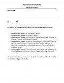 Interrogation de Géographie Seconde grands repères