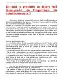En quoi le problème de Monty Hall témoigne-t-il de l’importance du conditionnement ?