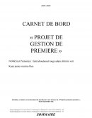 Carnet de bord de projet de gestion de première