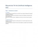 Résumé de l'IA Act (Artificial Intelligence Act)