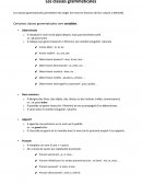 Les classes grammaticales Les classes grammaticales