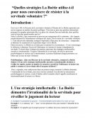 Stratégies de La Boétie pour convaincre le lecteur de résister à la servitude volontaire