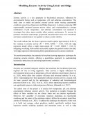 Modeling Enzyme Activity Using Linear and Ridge Regression