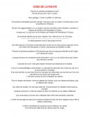 Mémo sur le code de la route