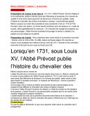 Lecture linéaire Manon Lescaut "La rencontre"