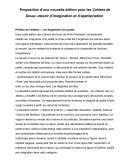 Proposition d’une nouvelle édition pour les Cahiers de Douai – devoir d’imagination et d’appropriation