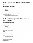Peut-on être libre en étant ignorant ? Peut-on être libre en étant ignorant ?